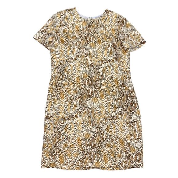 Babaton Mini Dress Size 2 Patricio Snake Print Shift Shirt Yellow Aritzia Office - Picture 1 of 6